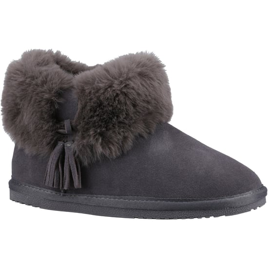 Hush Puppies Ayana Suede And Faux Fur Women's Grey Slippers - Image 1