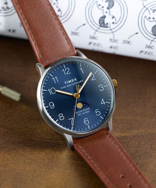 Timex Waterbury Classic Maanfase Herenhorloge Bruin TW2W75600 - Image 5