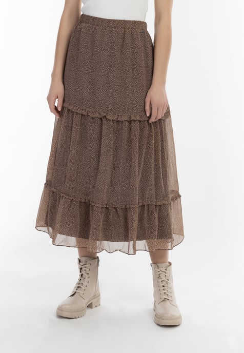 Dreimaster Maxi rok Dames bruin-gebroken wit - Image 3
