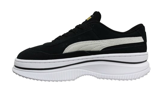 Puma Deva Suede Leather Black White Lace Up Womens Platform Trainers 372423 03