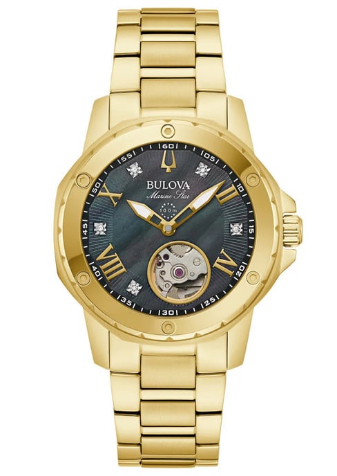 Bulova Marine Star Dames Gouden Horloge 97P171 - Image 1