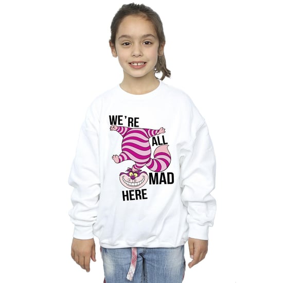 Disney Girls Alice In Wonderland All Mad Here Sweatshirt (White)