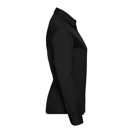 Russell Collection Dames/Dames Poplin Easy-Care Overhemd met Lange Mouwen (Zwart) - Image 3