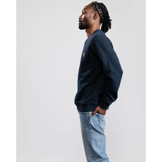 Belstaff Mens Crew Neck Sweatshirt With Logo Patch - Image 3