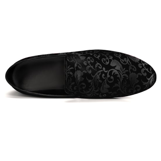 Penny Loafers med elegant jacquard för herr Svart - Image 4