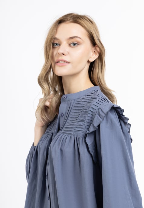 Dreimaster Bloes met lange mouwen teylon Dames Grijs-blauw - Image 5