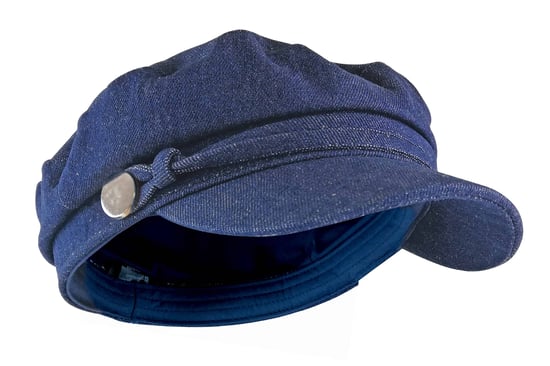 Ladies Cotton Peaked Denim or Corduroy Baker Boy Hat Fiddler Cap - Image 1