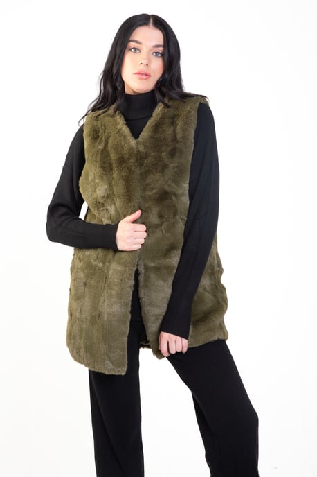 No Cut Faux Fur Sleeveless Gilet