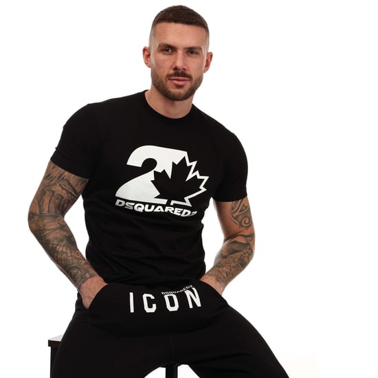 Heren DSquared2 Maple Leaf Logo T-shirt in Zwart - Image 4