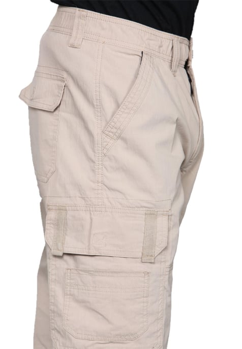 Mens Cargo Multi-Pocket Quick Dry Shorts in Sand - Image 5