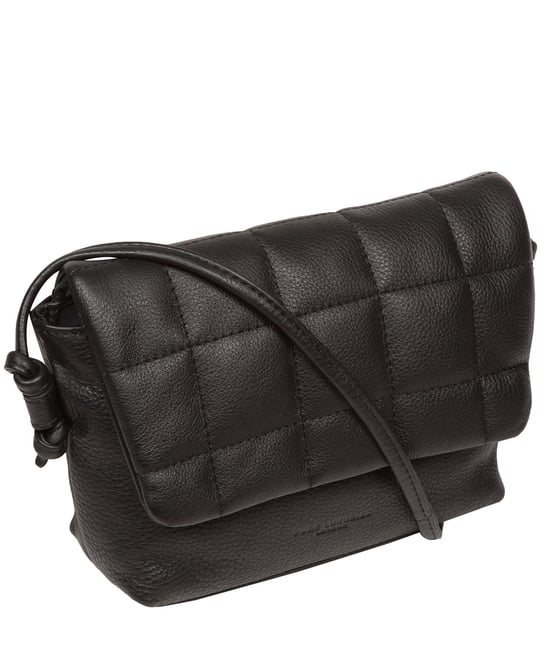 'Zoey' Black Nappa Leather Cross Body Bag