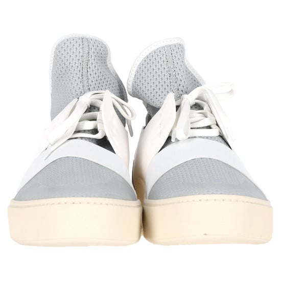 Balenciaga Sokstijl High-Top Sneakers in Grijs en Wit Polyester en Leer - Image 2