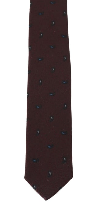 Dolce & Gabbana Heren Bordeaux 100% Zijden Patroon Slanke Stropdas - Image 2