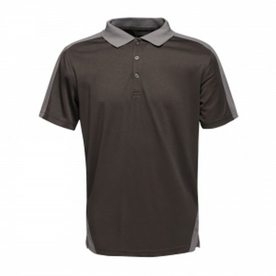 Regatta Mens Contrast Coolweave Polo Shirt (Black/Seal Grey)