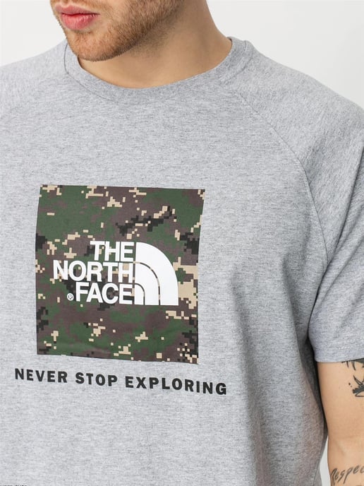 The North Face Mens Reglan Sleeve NSE T Shirt Grey - Image 3