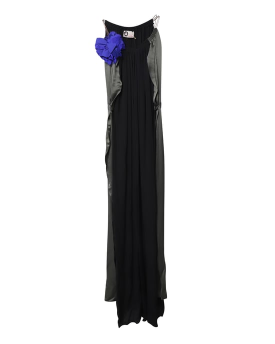 Lanvin Blomapplikation Aftonkjol i Svart Siden - Image 5