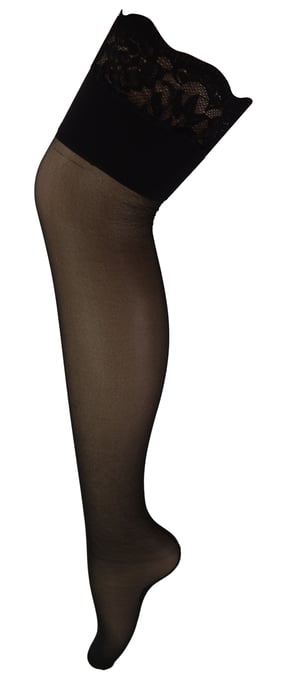 Sheer Seamed Tights for Women | Sock Snob | Glossy | Back Seam | High Waisted - Black / Black - Image 1