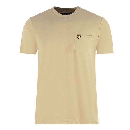 Lyle & Scott Chest Pocket Brand Logo Beige T-Shirt - Image 1