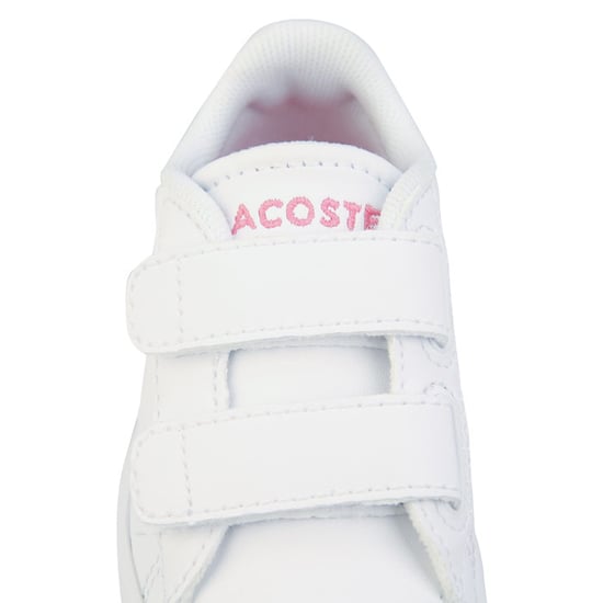 Girl's Lacoste Infant Carnaby Evo Trainers in White pink