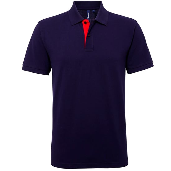 Asquith & Fox Heren Klassieke Pasvorm Contrast Poloshirt (Marine / Rood) - Image 1