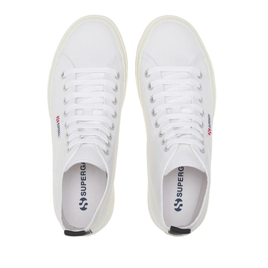 Superga Unisex Adult 2750 Cotton Mid Cut High Tops (White/Black/Avorio)
