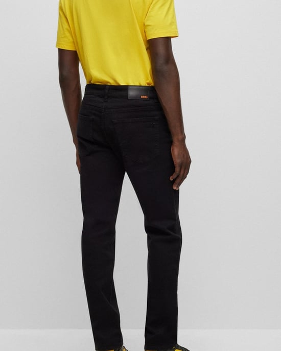 BOSS Orange Re.Maine Mens Regular Fit Jeans in Stay-Black Comfort Stretch Denim - Image 3