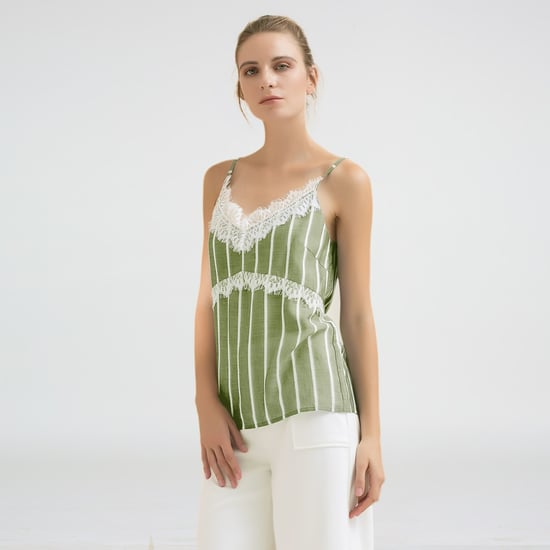 Spetsklyvning randig Camisole topp - Image 1