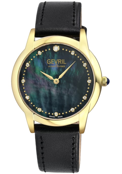 Gevril Airolo Swiss Diamond 13027 Leather Swiss Quartz Watch - Image 1