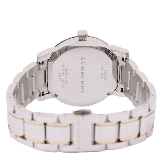 Burberry BU9105 The City Unisex Watch Silver / Rose Gold