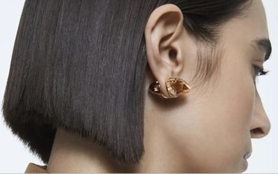 Swarovski 'Lucent' Women's Gold Plated Metal Stud Earrings - Rose 5600254