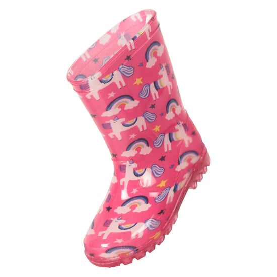 Mountain Warehouse Childrens/Kids Splash Unicorn And Rainbow Light Up Wellington Boots (Bright Pink)