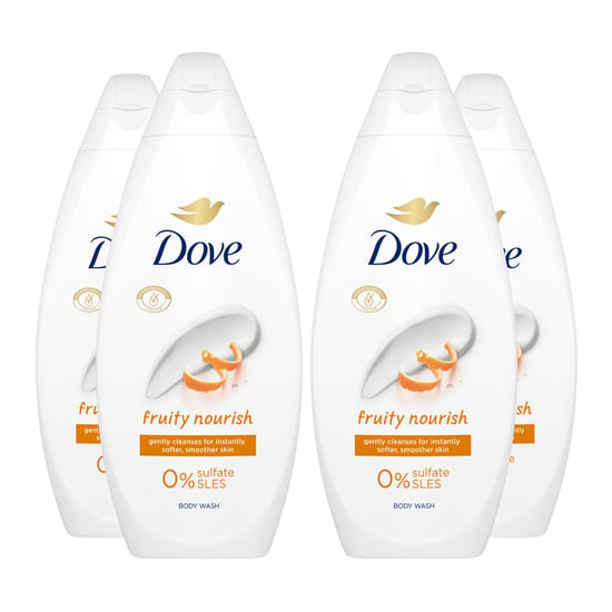 Dove Fruity Nourish Body Wash 0% Sulfate SLES for Soft & Smoother Skin, 4x225ml
