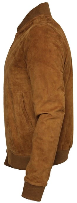 Varsity bomber jacket made of soft suede