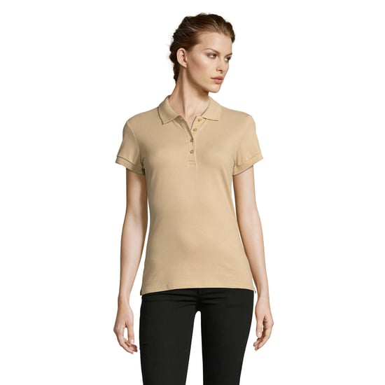 SOLS Vrouwen/dames Mensen Pique Korte Mouw Katoenen Poloshirt (Zand) - Image 4