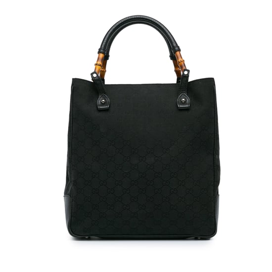Vintage Gucci GG Canvas Bamboo Tote Black - Image 1
