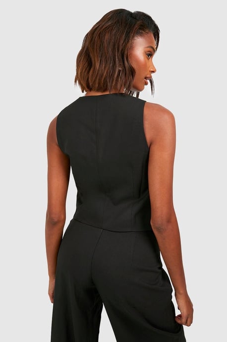 Mock Horn Asymmetric Tailored Waistcoat