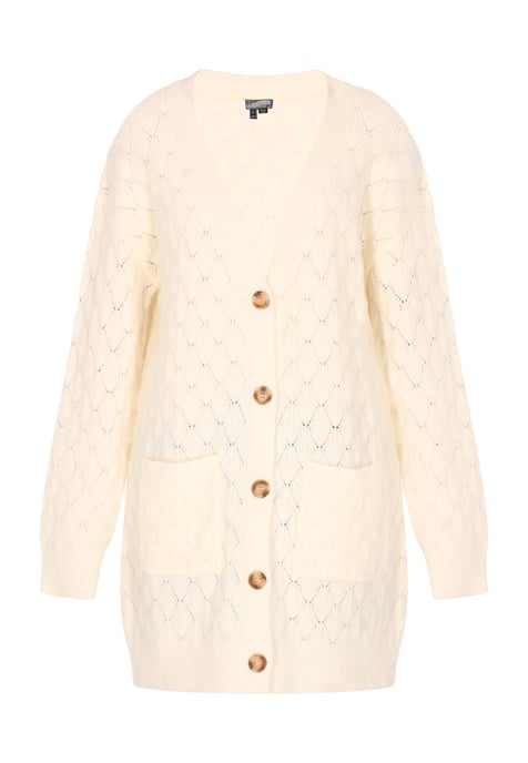 Dreimaster Vest Dames wol wit melange - Image 1