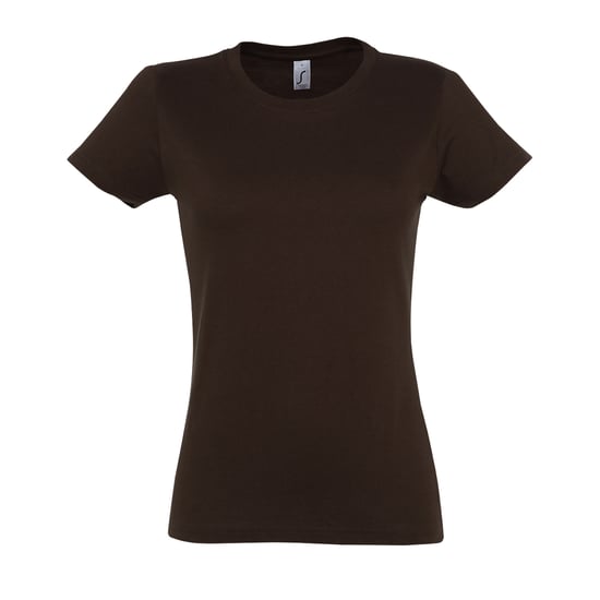 SOLS Womens/Ladies Imperial Heavy Short Sleeve T-Shirt (Chocolate) - Image 1