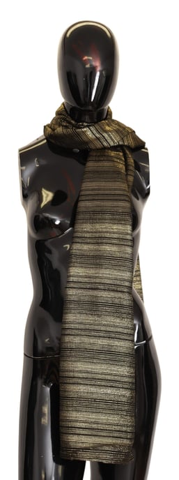 Dolce & Gabbana Vrouwen Metallic Goud Zijden Stretch Sjaal Wikkel Sjaal - Image 1