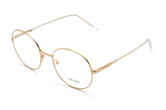 Prada Round metal Unisex Eyeglasses Gold / Clear Lens