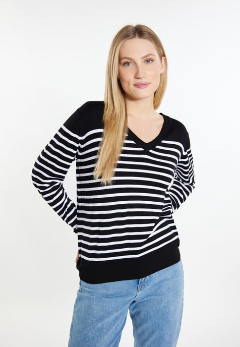 Dreimaster Knitted pullover women black white - Image 3