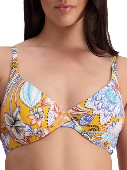 Sunshine Bloom Underwired Swim Top Golden