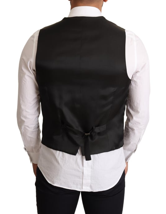 Dolce & Gabbana Herr svart ull formell västkjol - Image 3
