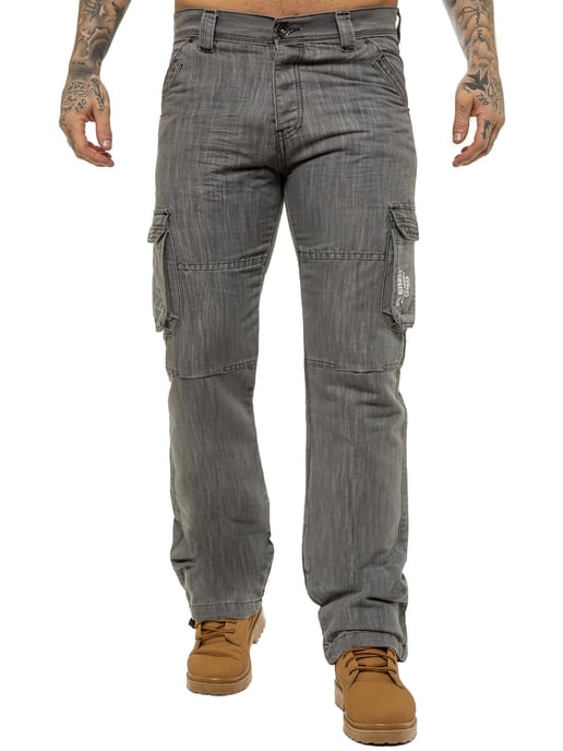 Enzo | heren Cargo Combat Jeans - Grijs - Image 2