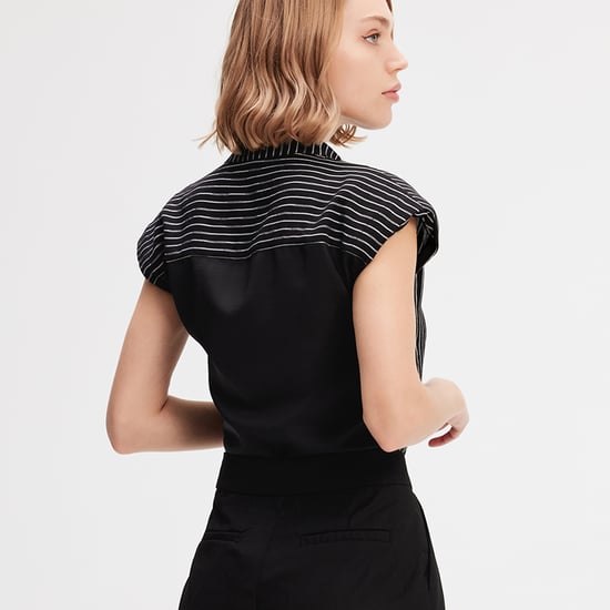 Bi-materiaal gestreept shirt - Image 4