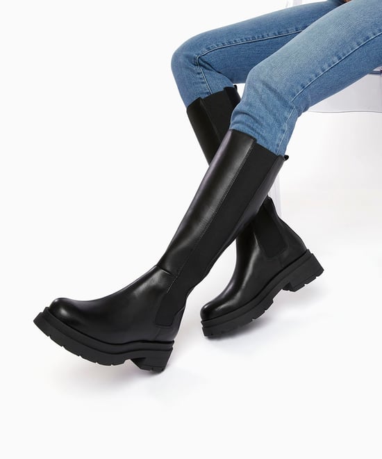 Dune Ladies TEMPAS Chunky-Sole Leather Knee-High Boots Tempas - Image 3