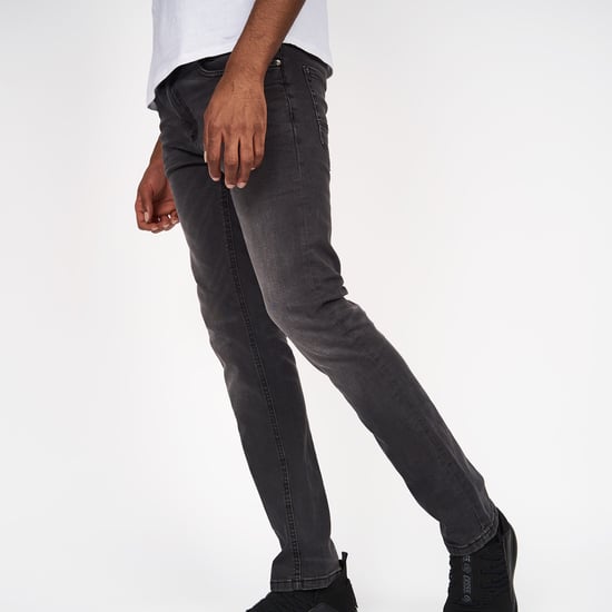 Crosshatch Mens Svelte Stretch Jeans (Mörkgrå) - Image 3
