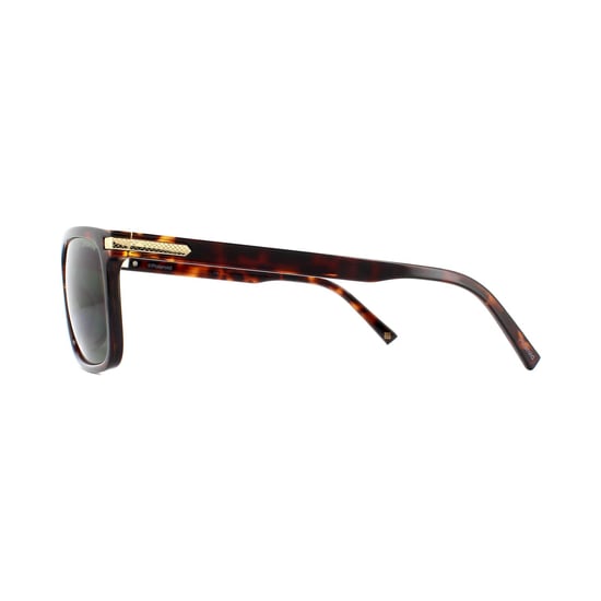 Polaroid Rectangle Mens Dark Havana Green Polarized Sunglasses