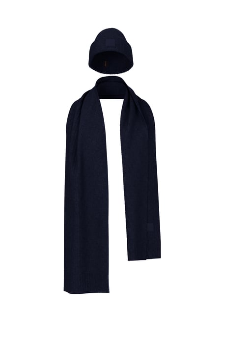 Boss Felice Hat And Scarf Set Dark Blue