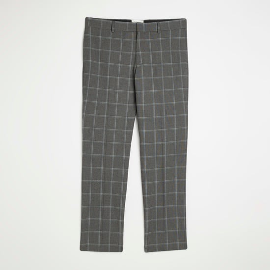River Island Mens Suit Trousers Grey Slim Fit Check